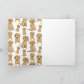 Dog Pattern Brown labradoodle goldendoodle Karte (Innenseite)