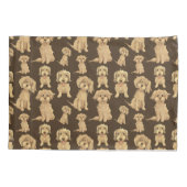 Dog Pattern Brown labradoodle goldendoodle Kissenbezug (Rückseite)