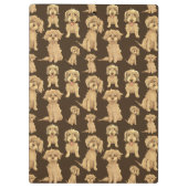 Dog Pattern Brown labradoodle goldendoodle Klemmbrett (Rückseite)