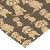 Dog Pattern Brown labradoodle goldendoodle Kurzer Tischläufer (Ecke)
