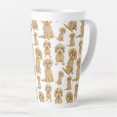Dog Pattern Brown labradoodle goldendoodle Milchtasse (Rechte Ecke)