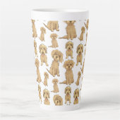 Dog Pattern Brown labradoodle goldendoodle Milchtasse (Vorderseite)