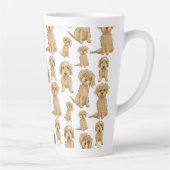 Dog Pattern Brown labradoodle goldendoodle Milchtasse (Rechts)