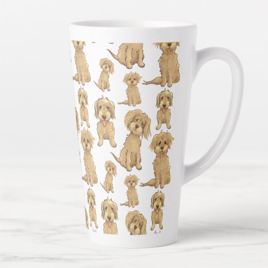 Dog Pattern Brown labradoodle goldendoodle Milchtasse (Rechts)