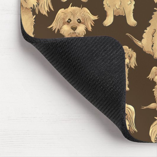 Dog Pattern Brown labradoodle goldendoodle Mousepad (Ecke)