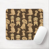 Dog Pattern Brown labradoodle goldendoodle Mousepad (Mit Mouse)