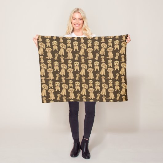 Dog Pattern Brown labradoodle goldendoodle Niedlic Fleecedecke (Beispiel)