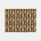 Dog Pattern Brown labradoodle goldendoodle Niedlic Fleecedecke (Vorderseite (Horizontal))