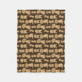 Dog Pattern Brown labradoodle goldendoodle Niedlic Fleecedecke (Vorderseite)