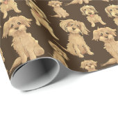Dog Pattern Brown labradoodle goldendoodle Niedlic Geschenkpapier (Rolleneckpunkt)