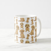 Dog Pattern Brown labradoodle goldendoodle Niedlic Kaffeetasse (VorderseiteRechts)