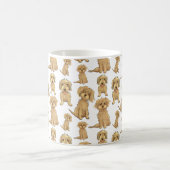 Dog Pattern Brown labradoodle goldendoodle Niedlic Kaffeetasse (Mittel)