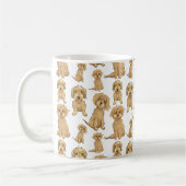 Dog Pattern Brown labradoodle goldendoodle Niedlic Kaffeetasse (Links)
