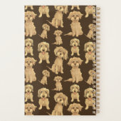 Dog Pattern Brown labradoodle goldendoodle Niedlic Planer (Rückseite)