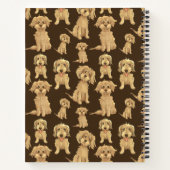 Dog Pattern Brown labradoodle goldendoodle Notizblock (Rückseite)