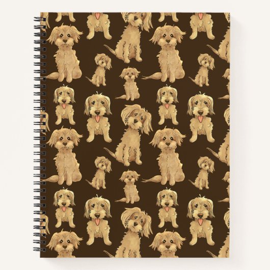 Dog Pattern Brown labradoodle goldendoodle Notizblock (Vorderseite)
