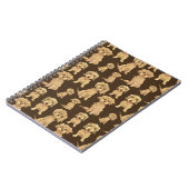 Dog Pattern Brown labradoodle goldendoodle Notizblock (Linke Seite)
