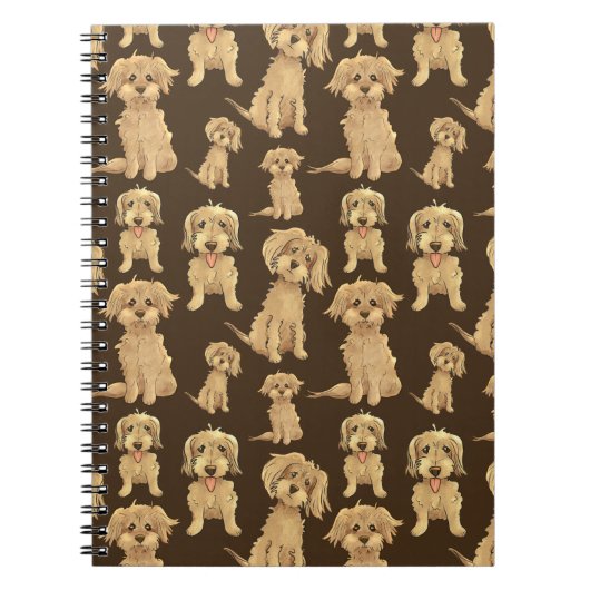 Dog Pattern Brown labradoodle goldendoodle Notizblock (Vorderseite)