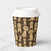 Dog Pattern Brown labradoodle goldendoodle Pappbecher (Rechts)