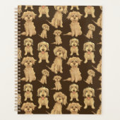 Dog Pattern Brown labradoodle goldendoodle Planer (Vorderseite)