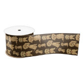 Dog Pattern Brown labradoodle goldendoodle Satinband (Spule)