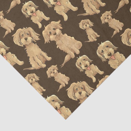 Dog Pattern Brown labradoodle goldendoodle Seidenpapier (Ausschnitt)