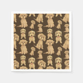 Dog Pattern Brown labradoodle goldendoodle Serviette (Vorderseite)