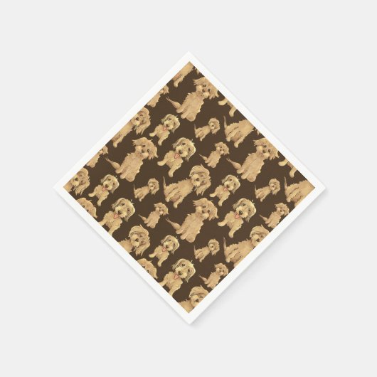 Dog Pattern Brown labradoodle goldendoodle Serviette (Ecke)