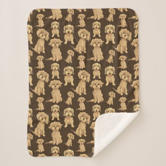 Dog Pattern Brown labradoodle goldendoodle Sherpadecke (Vorderseite)