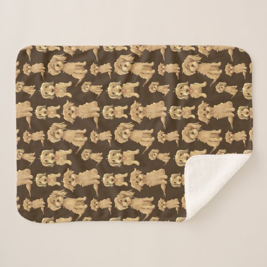 Dog Pattern Brown labradoodle goldendoodle Sherpadecke (Vorderseite (Horizontal))