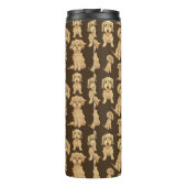Dog Pattern Brown labradoodle goldendoodle Thermosbecher (Rückseite)