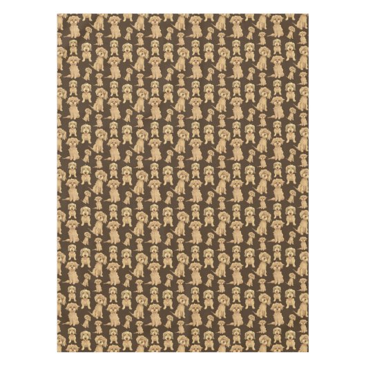 Dog Pattern Brown labradoodle goldendoodle Tischdecke (Vorderseite)