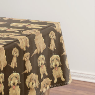 Dog Pattern Brown labradoodle goldendoodle Tischdecke