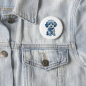 Dog Pattern Denim Patchwork Art Button (Beispiel)