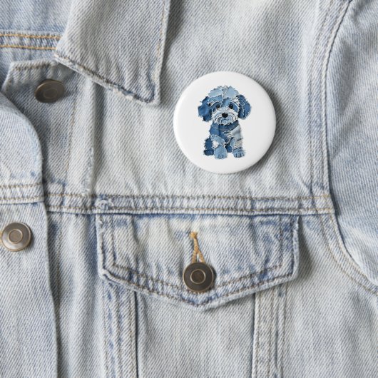 Dog Pattern Denim Patchwork Art Button (Beispiel)