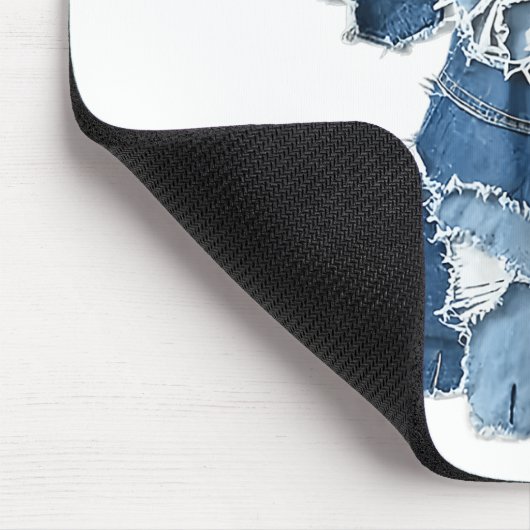 Dog Pattern Denim Patchwork Art Mousepad (Ecke)