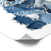 Dog Pattern Denim Patchwork Art Poster (Ecke)