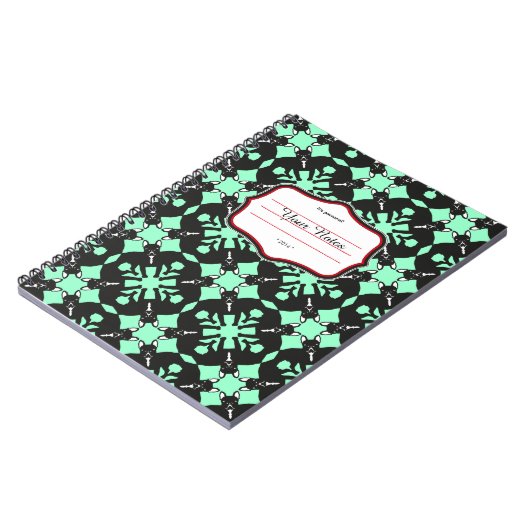 Dog Pattern French Bulldog Notizblock (Linke Seite)