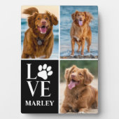 Dog Paw 3 Foto Collage Pet Lover Fotoplatte (Vorderseite)