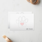 Dog Paw and Heart Blank All Occasion Custom Name  Mitteilungskarte (Vorderseite/Rückseite Beispiel)