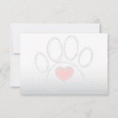 Dog Paw and Heart Blank All Occasion Custom Name  Mitteilungskarte (Rückseite)