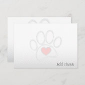 Dog Paw and Heart Blank All Occasion Custom Name Mitteilungskarte (Vorne/Hinten)