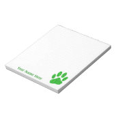 Dog Paw aus grünen Folien Print Custom Dot Grid Notizblock (Rotiert)