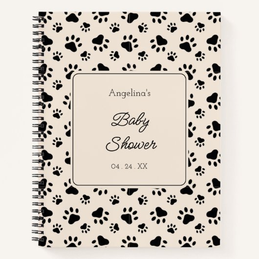 Dog Paw Baby Dusche Notizblock (Vorderseite)
