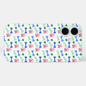 Dog Paw Bones Hearts Woof Pattern Pink Green Blue Case-Mate iPhone Hülle (Rückseite (Horizontal))