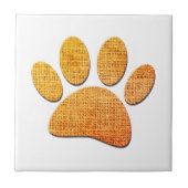Dog Paw Burlap Age Print Fliese (Vorderseite)