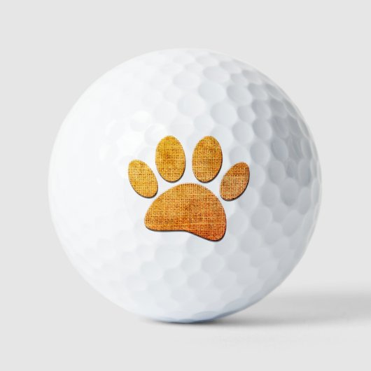 Dog Paw Burlap Age Print Golfball (Vorderseite)