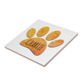 Dog Paw Burlap Age Print Individuelle Name Fliese (Seite)