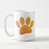 Dog Paw Burlap Age Print Kaffeetasse (Links)