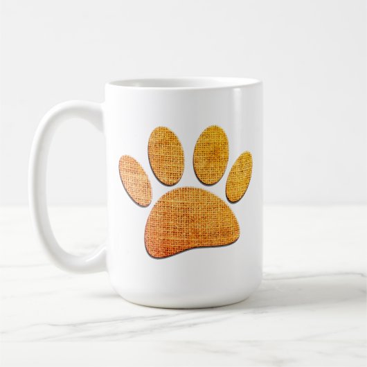 Dog Paw Burlap Age Print Kaffeetasse (Links)